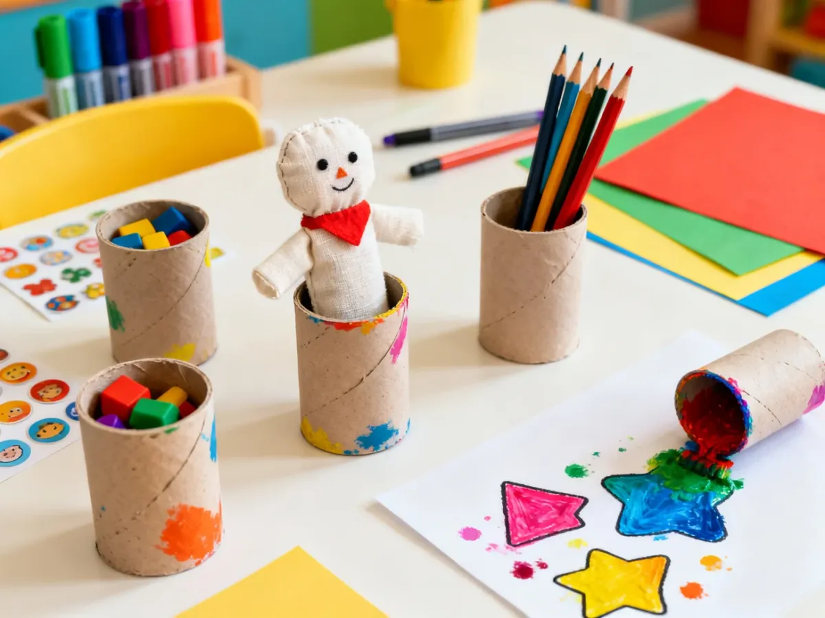 Zabawy edukacyjne z wykorzystaniem pomalowanych rolek