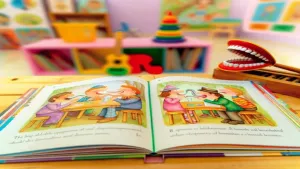 Zestaw drewnianych zabawek edukacyjnych i pluszaków na jasnej podłodze, idealny jako inspiracja na prezent dla rocznego dziecka.