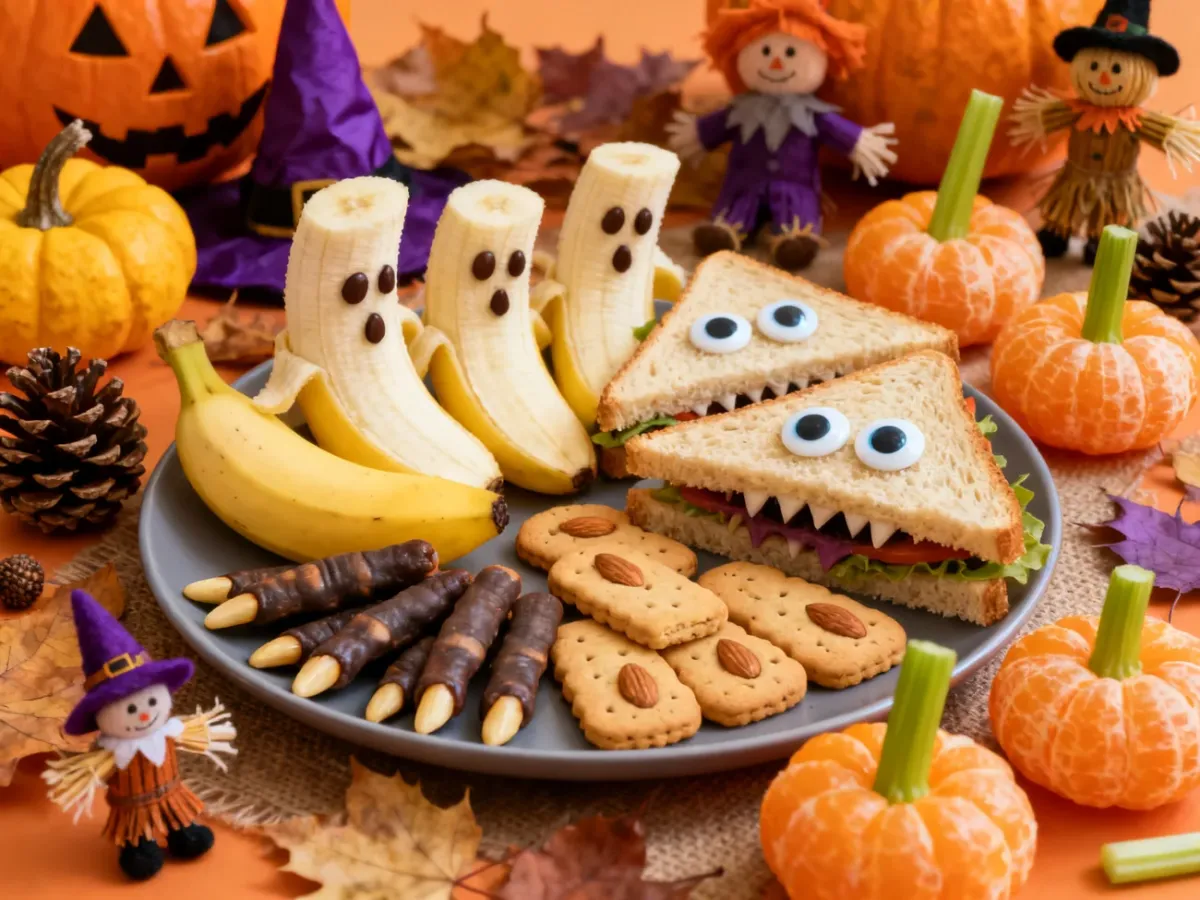 Kolorowe halloweenowe przekąski dla dzieci